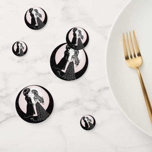 Schattigee Gotische Emo Kinder Kus Valentijnsdag Confetti (Groep)