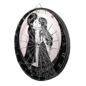 Schattigee Gotische Emo Kinder Kus Valentijnsdag Dartbord (Voorkant Rechts)