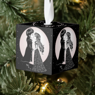 Schattigee Gotische Emo Kinder Kus Valentijnsdag Decoratie