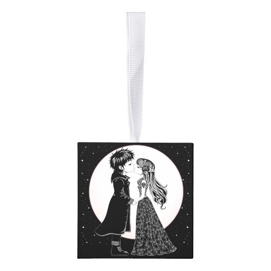 Schattigee Gotische Emo Kinder Kus Valentijnsdag Decoratie (Rechts)