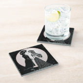 Schattigee Gotische Emo Kinder Kus Valentijnsdag Glazen Onderzetter (Schuin)