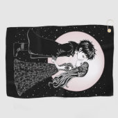 Schattigee Gotische Emo Kinder Kus Valentijnsdag Golfhanddoek (Horizontaal)