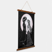 Schattigee Gotische Emo Kinder Kus Valentijnsdag Hangend Wandkleed (Gebogen)