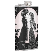 Schattigee Gotische Emo Kinder Kus Valentijnsdag Heupfles (Rechts)