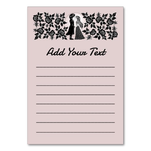 Schattigee Gotische Emo Kinder Kus Valentijnsdag Kaart (Achterkant)