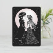 Schattigee Gotische Emo Kinder Kus Valentijnsdag Kaart (Staand voorkant)