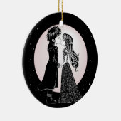 Schattigee Gotische Emo Kinder Kus Valentijnsdag Keramisch Ornament (Rechts)