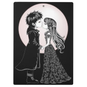 Schattigee Gotische Emo Kinder Kus Valentijnsdag Klembord (Achterkant)