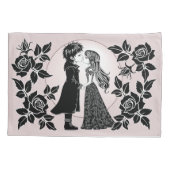 Schattigee Gotische Emo Kinder Kus Valentijnsdag Kussensloop (Achterkant)