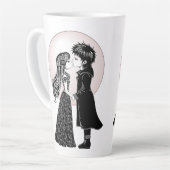 Schattigee Gotische Emo Kinder Kus Valentijnsdag Latte Mok (Linkerhoek)
