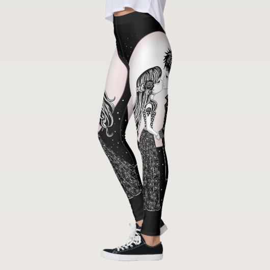 Schattigee Gotische Emo Kinder Kus Valentijnsdag Leggings (Links)