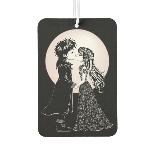 Schattigee Gotische Emo Kinder Kus Valentijnsdag Luchtverfrisser (Achterkant)