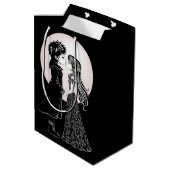 Schattigee Gotische Emo Kinder Kus Valentijnsdag Medium Cadeauzakje (Achterkant Gekanteld)