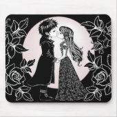 Schattigee Gotische Emo Kinder Kus Valentijnsdag Muismat (Voorkant)