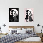 Schattigee Gotische Emo Kinder Kus Valentijnsdag Muurkunst Sets (Slaapkamer)