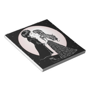 Schattigee Gotische Emo Kinder Kus Valentijnsdag Notitieblok