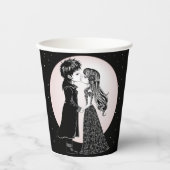 Schattigee Gotische Emo Kinder Kus Valentijnsdag Papieren Bekers (Voorkant)