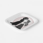 Schattigee Gotische Emo Kinder Kus Valentijnsdag Papieren Bordje (Gebogen)