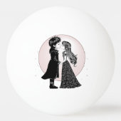 Schattigee Gotische Emo Kinder Kus Valentijnsdag Pingpongbal (Achterkant)