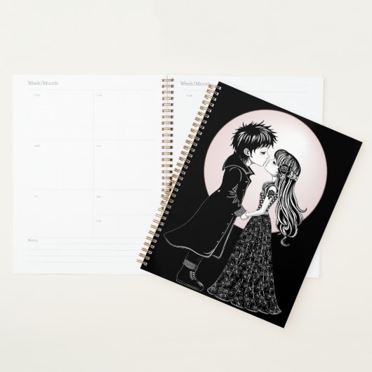 Schattigee Gotische Emo Kinder Kus Valentijnsdag Planner (Display)