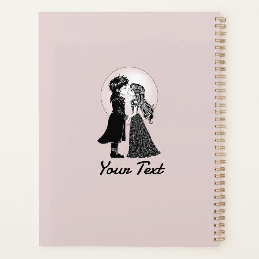 Schattigee Gotische Emo Kinder Kus Valentijnsdag Planner (Achterkant)