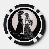 Schattigee Gotische Emo Kinder Kus Valentijnsdag Poker Chips (Achterkant)