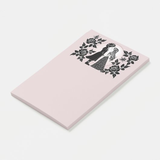 Schattigee Gotische Emo Kinder Kus Valentijnsdag Post-it® Notes (Schuin)