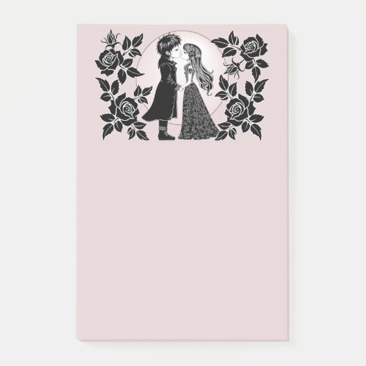 Schattigee Gotische Emo Kinder Kus Valentijnsdag Post-it® Notes (Voorkant)