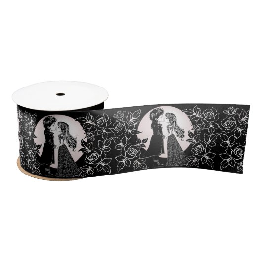 Schattigee Gotische Emo Kinder Kus Valentijnsdag Satijnen Lint (Spoel)