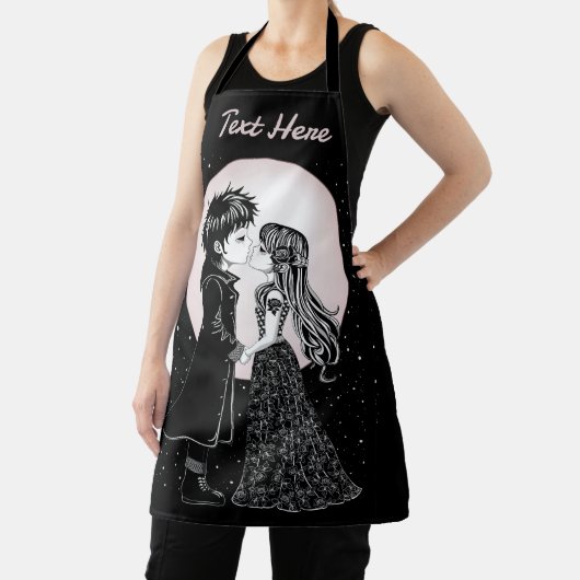 Schattigee Gotische Emo Kinder Kus Valentijnsdag Schort (Insitu)