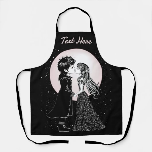 Schattigee Gotische Emo Kinder Kus Valentijnsdag Schort (Voorkant)