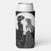 Schattigee Gotische Emo Kinder Kus Valentijnsdag Seltzer Blikjeskoeler (Seltzer Achterkant)