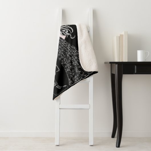 Schattigee Gotische Emo Kinder Kus Valentijnsdag Sherpa Deken (In situ)