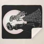 Schattigee Gotische Emo Kinder Kus Valentijnsdag Sherpa Deken (Voorkant (horizontaal))