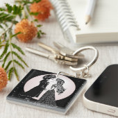 Schattigee Gotische Emo Kinder Kus Valentijnsdag Sleutelhanger (Voorkant Rechts)