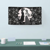 Schattigee Gotische Emo Kinder Kus Valentijnsdag Spandoek (Beurs)