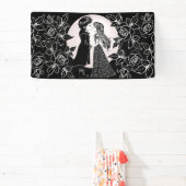 Schattigee Gotische Emo Kinder Kus Valentijnsdag Spandoek (Insitu)