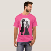 Schattigee Gotische Emo Kinder Kus Valentijnsdag T-shirt (Voorkant volledig)