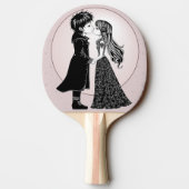 Schattigee Gotische Emo Kinder Kus Valentijnsdag Tafeltennisbatje (Achterkant)