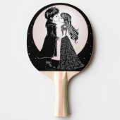 Schattigee Gotische Emo Kinder Kus Valentijnsdag Tafeltennisbatje (Voorkant)