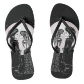 Schattigee Gotische Emo Kinder Kus Valentijnsdag Teenslippers (Voetbed)