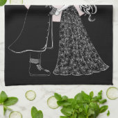 Schattigee Gotische Emo Kinder Kus Valentijnsdag Theedoek (Gevouwen)