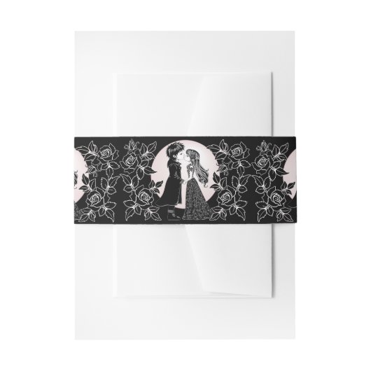 Schattigee Gotische Emo Kinder Kus Valentijnsdag Uitnodigingen Wikkel (Voorkant Voorbeeld)