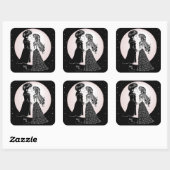 Schattigee Gotische Emo Kinder Kus Valentijnsdag Vierkante Sticker (Vel)