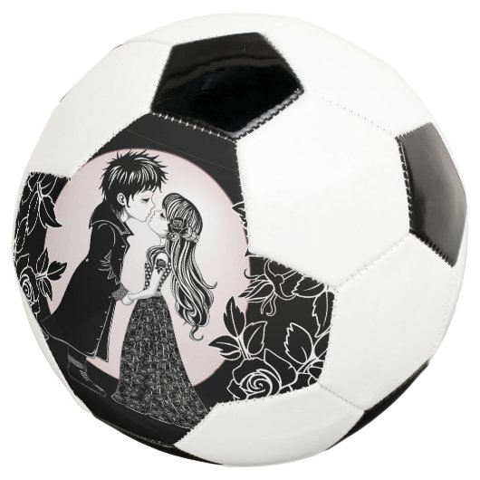 Schattigee Gotische Emo Kinder Kus Valentijnsdag Voetbal (Drie kwart)