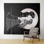 Schattigee Gotische Emo Kinder Kus Valentijnsdag Wandkleed (In Situ (horizontaal))