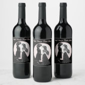 Schattigee Gotische Emo Kinder Kus Valentijnsdag Wijn Etiket (Flessen)