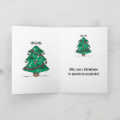 Schattigee gotische kerstboom feestdagen kaart (Binnen)