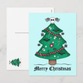 Schattigee gotische kerstboom feestdagenkaart (Voorkant / Achterkant)