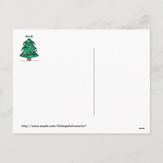 Schattigee gotische kerstboom feestdagenkaart (Achterkant)